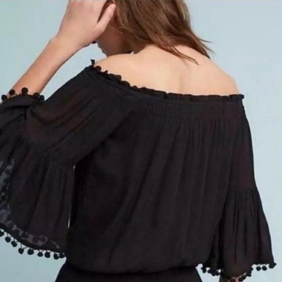 Anthropologie (lilka) flare sleeve off the shoulder romper - Picture 2 of 5